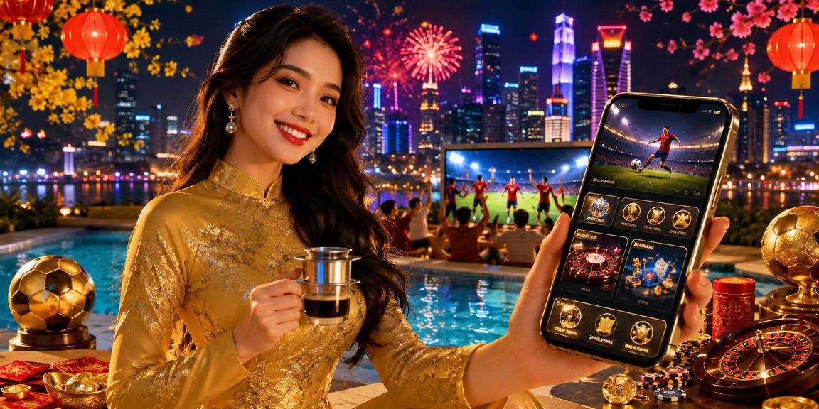 Người phụ nữ mặc áo dài tại TP.HCM sử dụng ứng dụng casino trên điện thoại