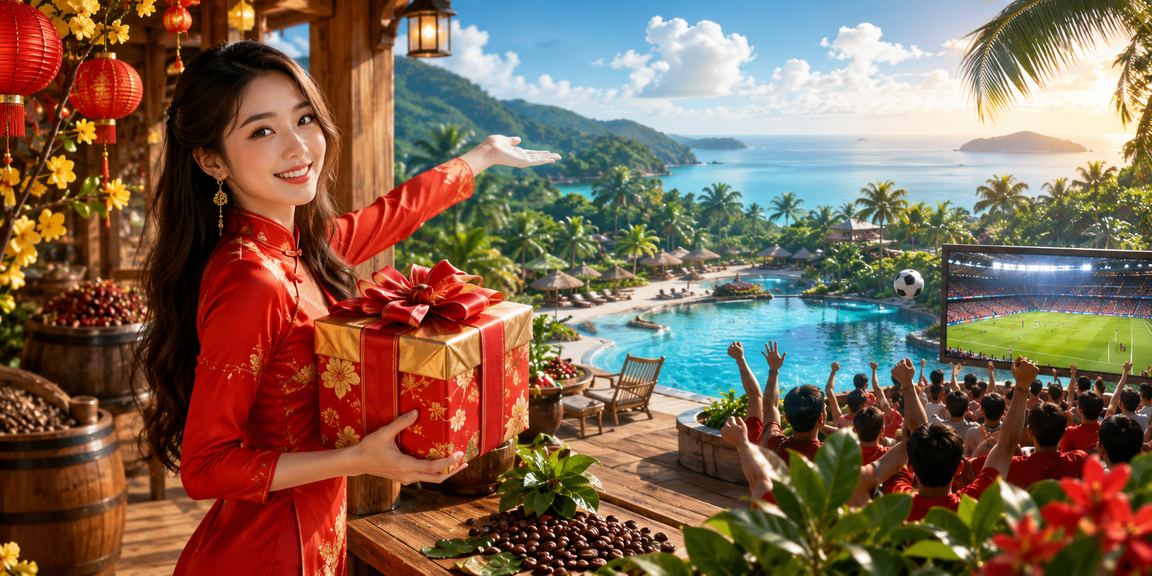 Người chơi tại Phú Quốc theo dõi kết quả cá cược bóng đá trên điện thoại bên cà phê biển